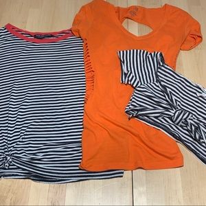Small Striped & Shredded Trio Of Tops
